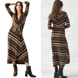 Anthropologie Striped Multicolor Maxi Dress